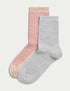 Marks & Spencer "2pk Cotton Blend Ribbed Crew Socks"